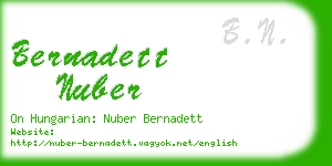 bernadett nuber business card